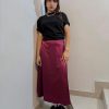 LONG SATIN SKIRT