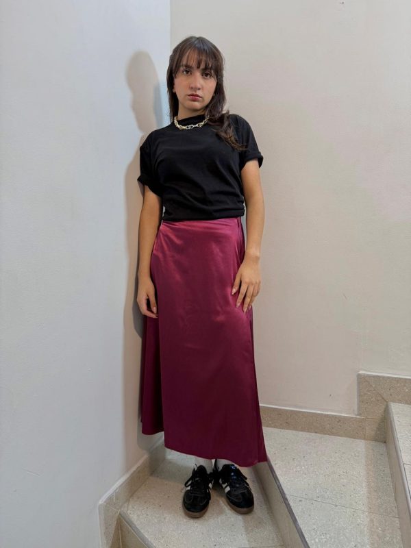 LONG SATIN SKIRT