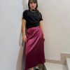 LONG SATIN SKIRT