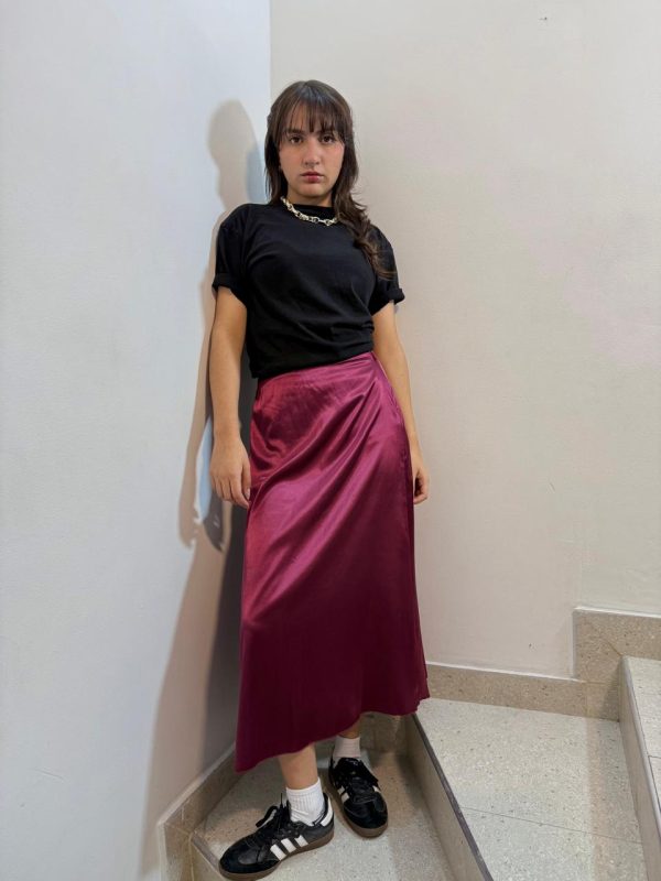 LONG SATIN SKIRT